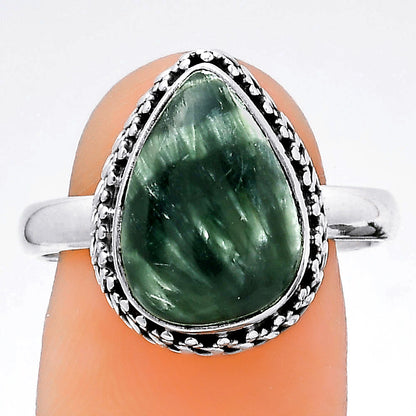 Natural Russian Seraphinite Ring size-9 R-1196 SDR247047