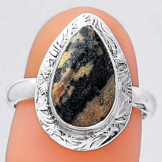 Natural Russian Honey Dendrite Opal Ring size-7 R-1649 SDR247058