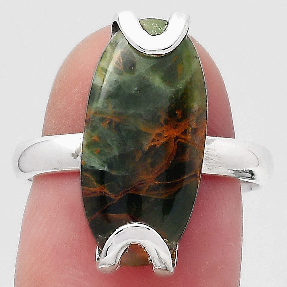 Turkish Rainforest Chrysocolla Ring size-7.5 R-1479 SDR247067