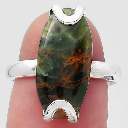 Turkish Rainforest Chrysocolla Ring size-7.5 R-1479 SDR247067