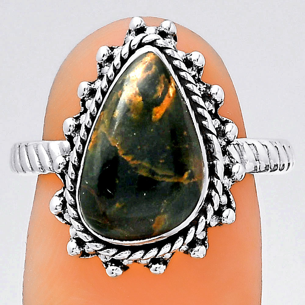 Natural Turkish Rainforest Chrysocolla Ring size-8 R-1332 SDR247072