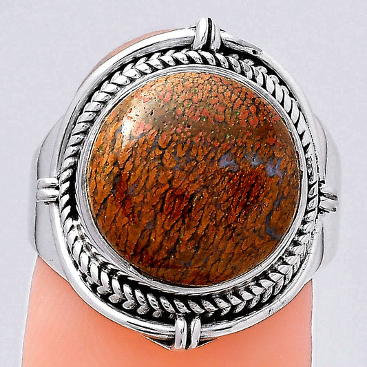 Natural Red Moss Agate Ring size-7.5 R-1539 SDR247118