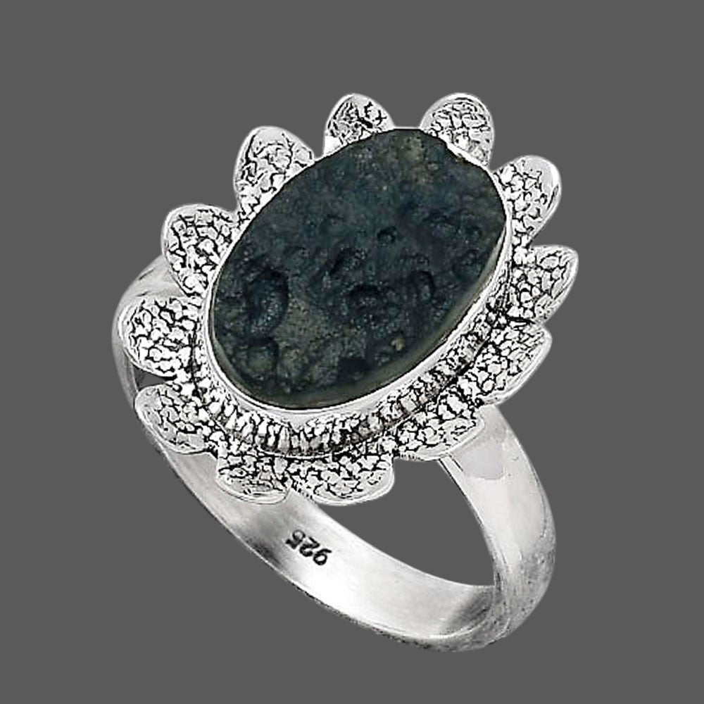 Natural Tektite Rough - Greek Ring size-8 R-1241 SDR247148