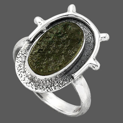 Natural Tektite Rough - Greek Ring size-8 R-1513 SDR247166