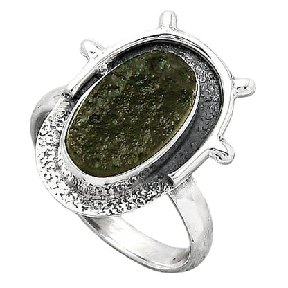 Natural Tektite Rough - Greek Ring size-8 R-1513 SDR247166