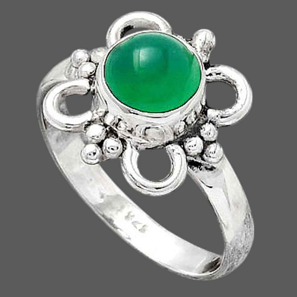 Natural Green Onyx Ring size-7 R-1309 SDR247177