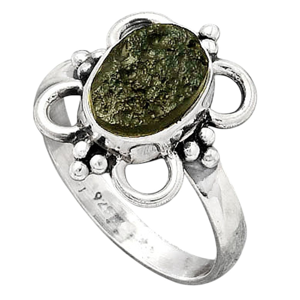 Natural Tektite Rough - Greek Ring size-8 R-1309 SDR247179
