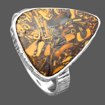Natural Coquina Fossil Jasper India Ring size-8 R-1191 SDR247189
