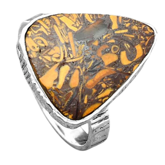 Natural Coquina Fossil Jasper India Ring size-8 R-1191 SDR247189