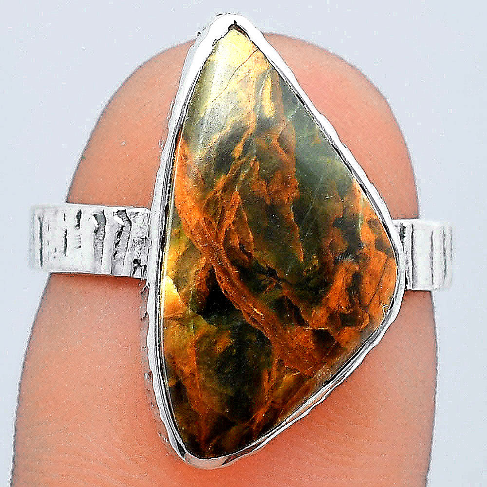 Natural Turkish Rainforest Chrysocolla Ring size-7 R-1191 SDR247193
