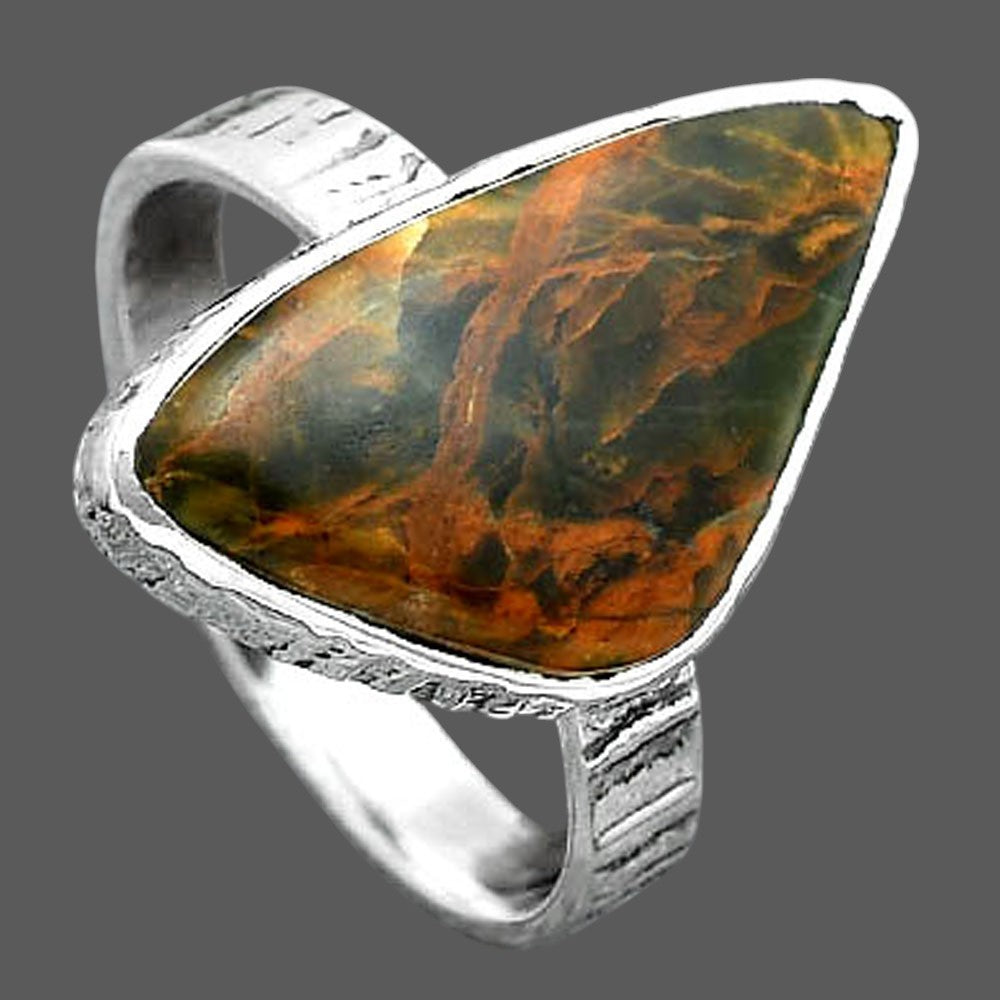 Natural Turkish Rainforest Chrysocolla Ring size-7 R-1191 SDR247193