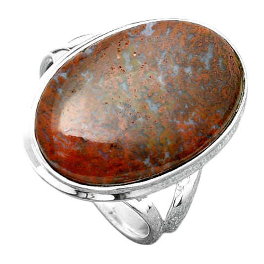 Natural Red Moss Agate Ring size-8.5 R-1008 SDR247198