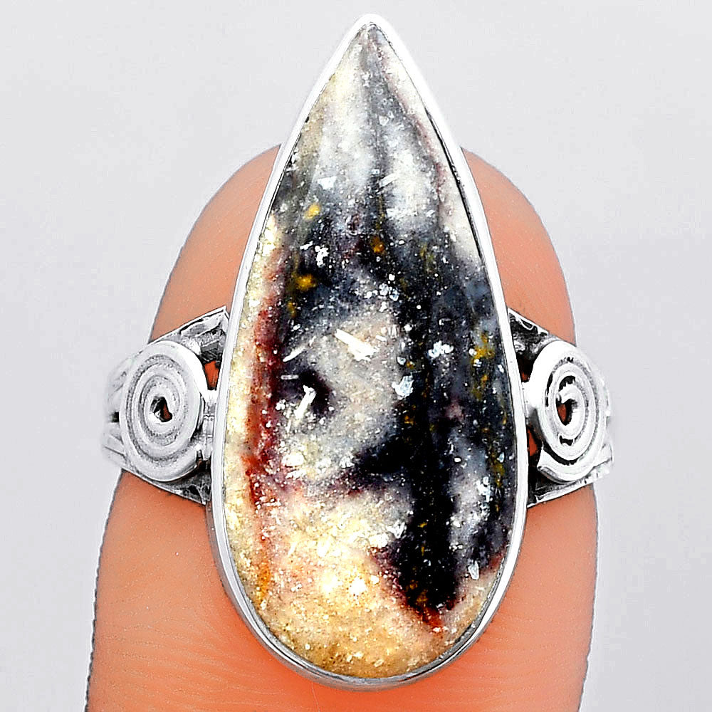 Natural Indian Blanket Jasper Ring size-7 R-1315 SDR247219