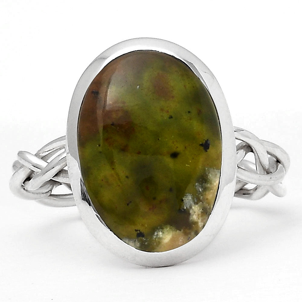 Natural Chrome Chalcedony Ring size-8 R-1005 SDR247256