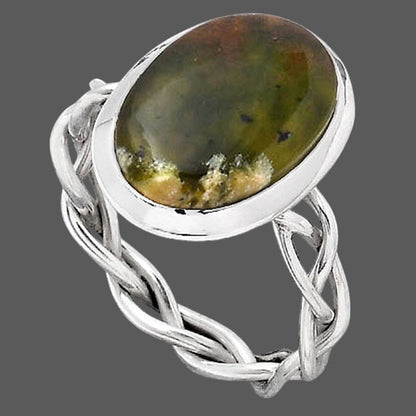 Natural Chrome Chalcedony Ring size-8 R-1005 SDR247256