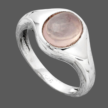 Natural Rose Quartz Cab Madagascar Ring size-8.5 R-1115 SDR247263