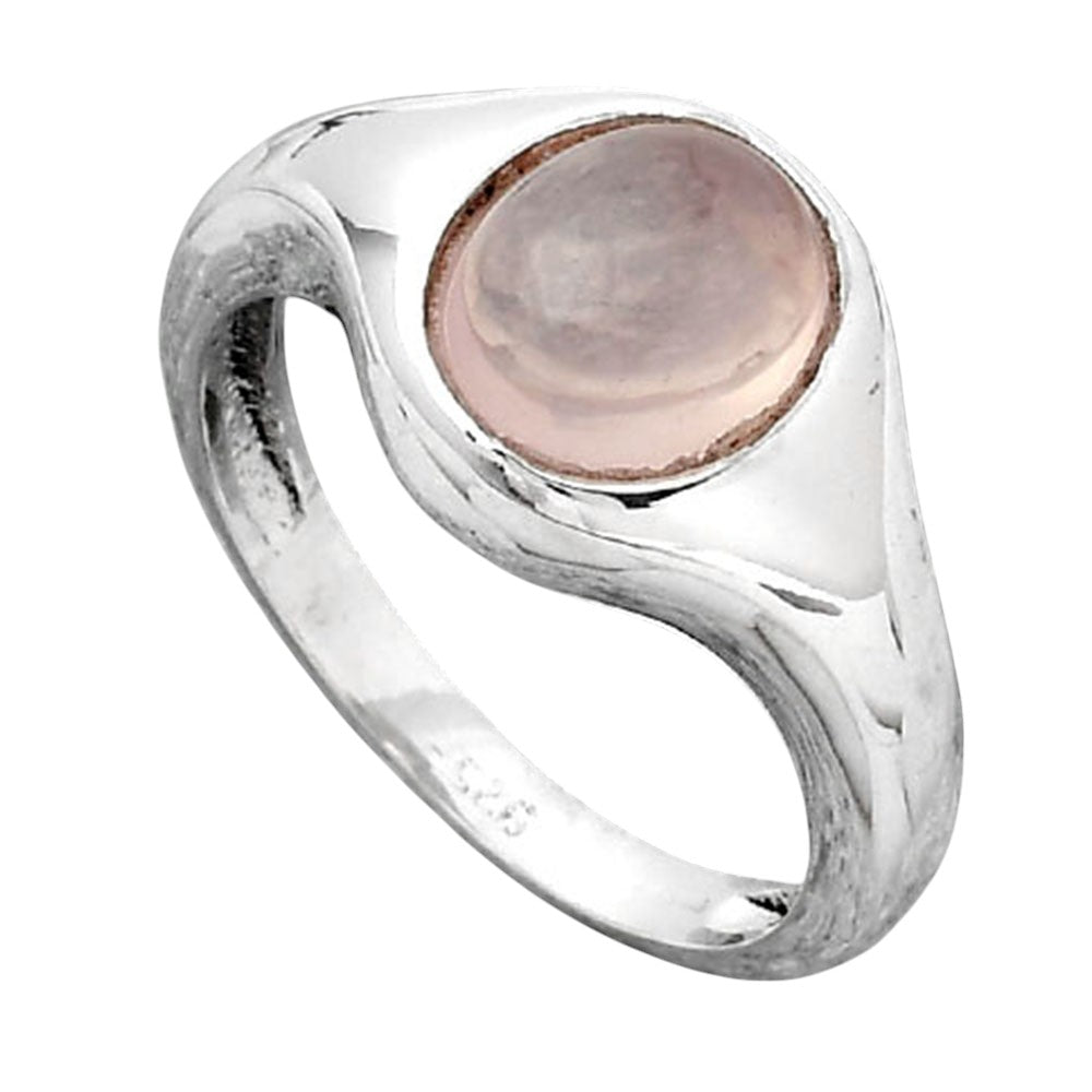 Natural Rose Quartz Cab Madagascar Ring size-8.5 R-1115 SDR247263