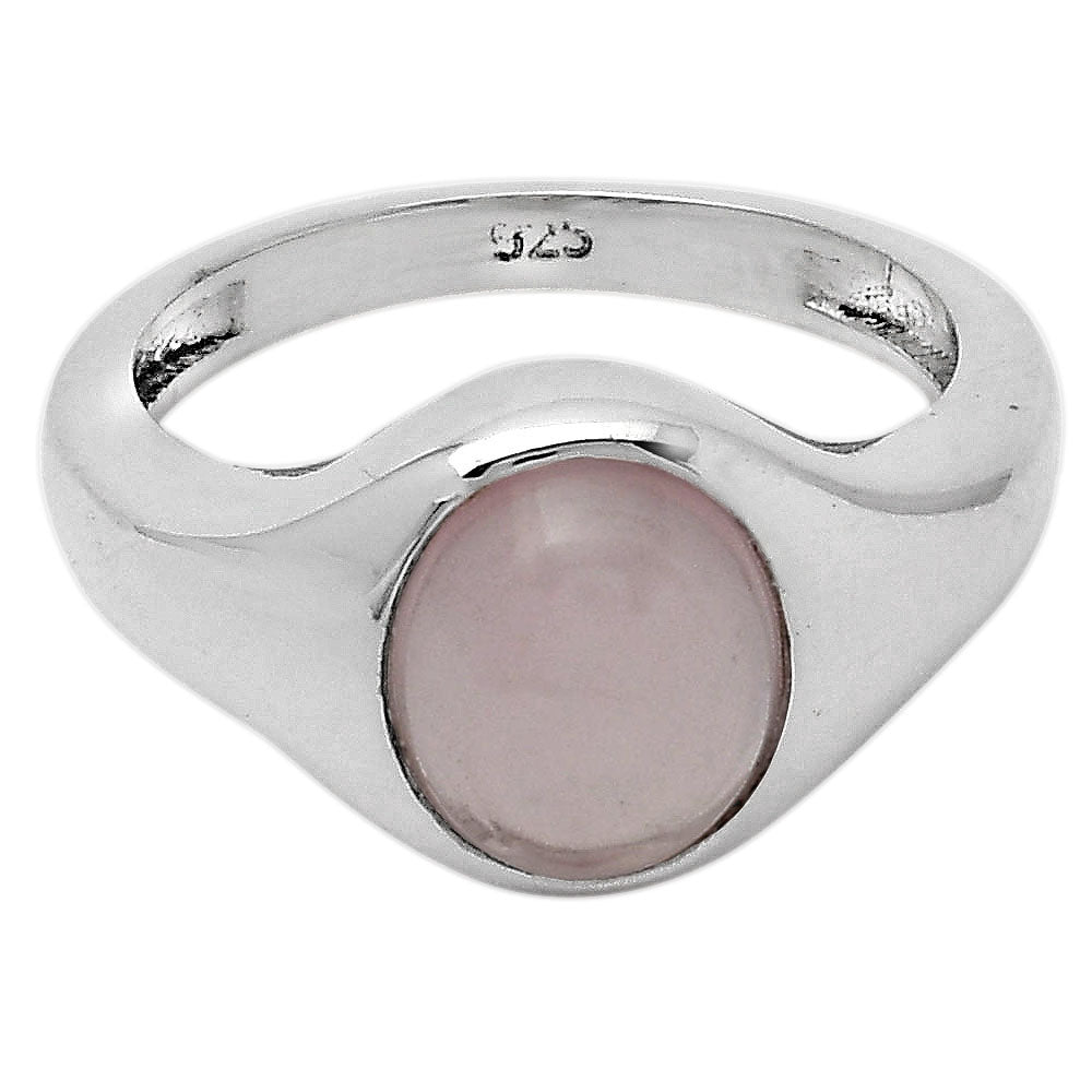 Natural Rose Quartz Cab - Madagascar Ring size-8 R-1115 SDR247265