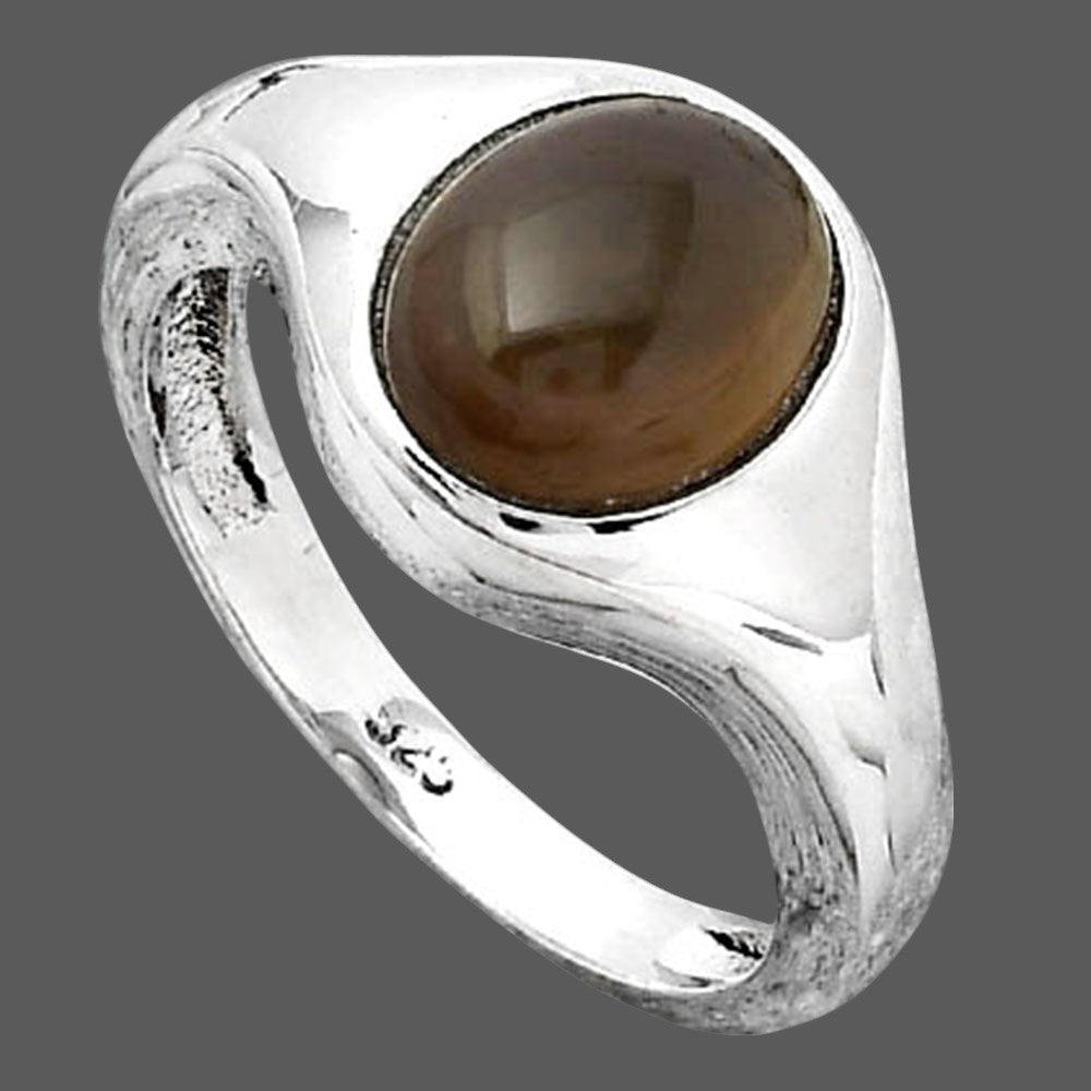 Natural Smoky Quartz Cab - Brazil Ring size-7.5 R-1115 SDR247269