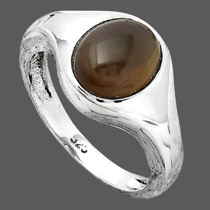 Natural Smoky Quartz Cab - Brazil Ring size-7.5 R-1115 SDR247269