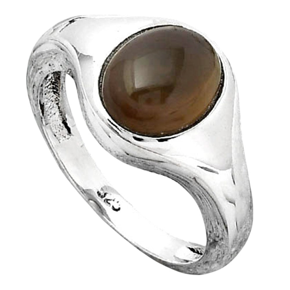 Natural Smoky Quartz Cab - Brazil Ring size-7.5 R-1115 SDR247269