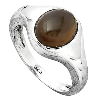 Natural Smoky Quartz Cab - Brazil Ring size-7.5 R-1115 SDR247269