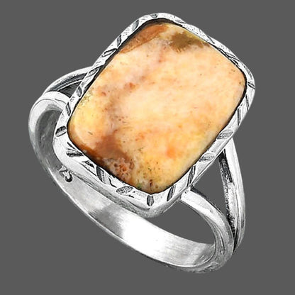 Natural Coral Jasper Ring size-7.5 R-1074 SDR247286