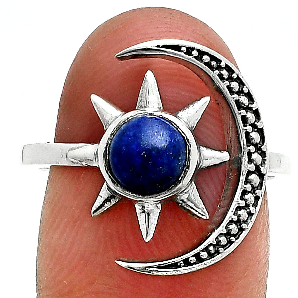 Star Moon Adjustable Lapis Lazuli Ring size-7.5 R-1015 SDR247320
