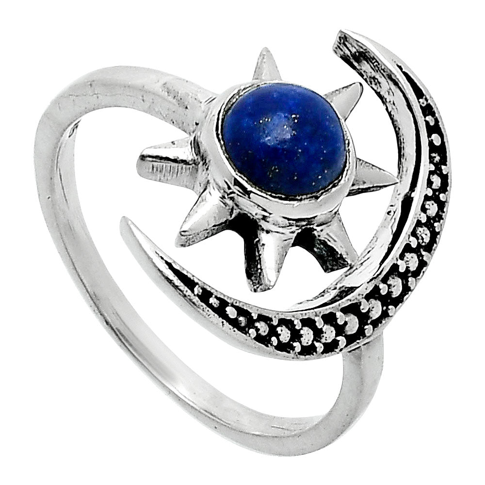 Star Moon Adjustable Lapis Lazuli Ring size-7.5 R-1015 SDR247320