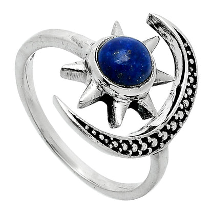 Star Moon Adjustable Lapis Lazuli Ring size-7.5 R-1015 SDR247320