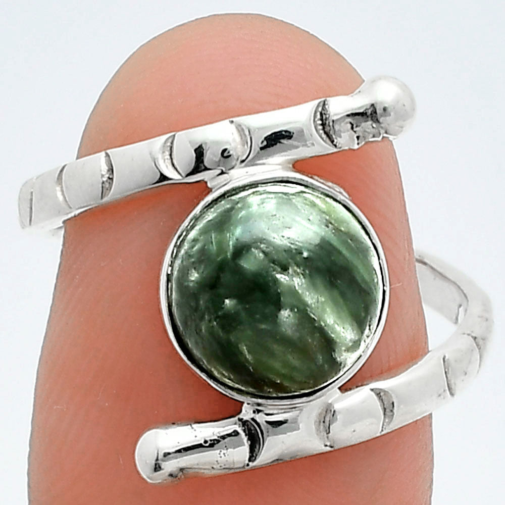 Natural Russian Seraphinite Ring size-8 R-1546 SDR247365