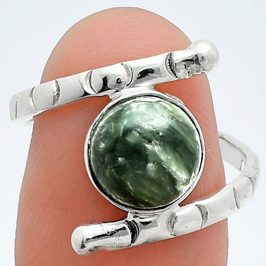 Natural Russian Seraphinite Ring size-8 R-1546 SDR247365