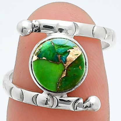 Blue Turquoise In Green Mohave Ring size-7.5 R-1546 SDR247420