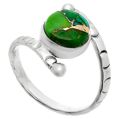 Blue Turquoise In Green Mohave Ring size-7.5 R-1546 SDR247420