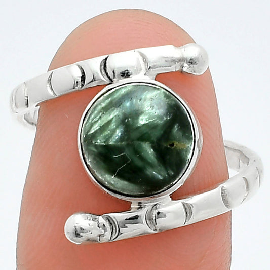 Natural Russian Seraphinite Ring size-8 R-1546 SDR247424