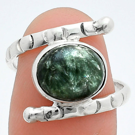 Natural Russian Seraphinite Ring size-8 R-1546 SDR247426