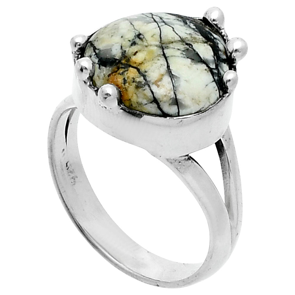 Authentic White Buffalo Turquoise Nevada Ring size-6 R-1506 SDR247651