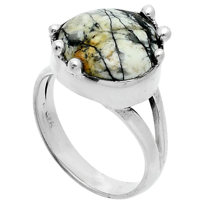 Authentic White Buffalo Turquoise Nevada Ring size-6 R-1506 SDR247651