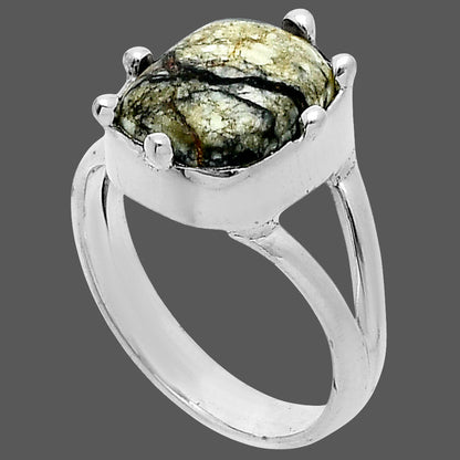 Authentic White Buffalo Turquoise Nevada Ring size-6.5 R-1506 SDR247704