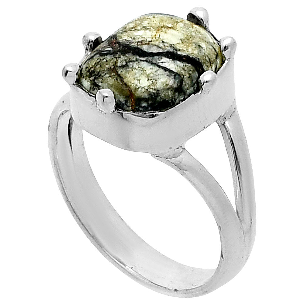 Authentic White Buffalo Turquoise Nevada Ring size-6.5 R-1506 SDR247704