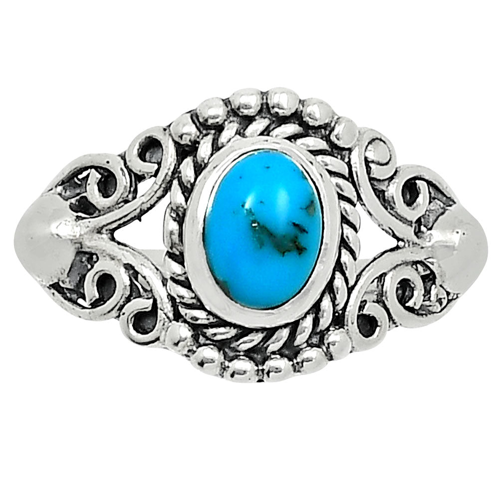 Natural Turquoise Morenci Mine Ring size-8 R-1358 SDR247826