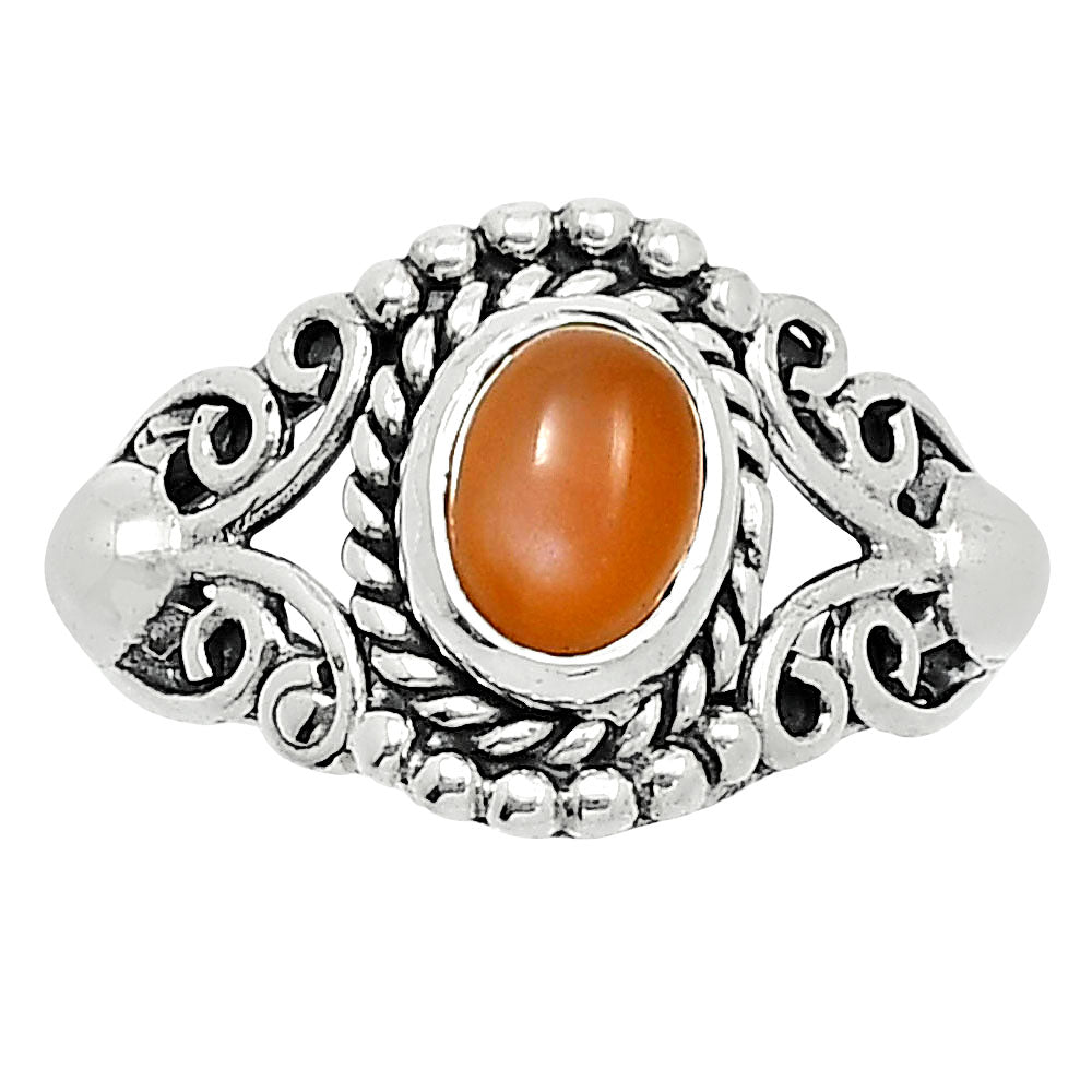 Natural Peach Moonstone Ring size-6 R-1358 SDR247831