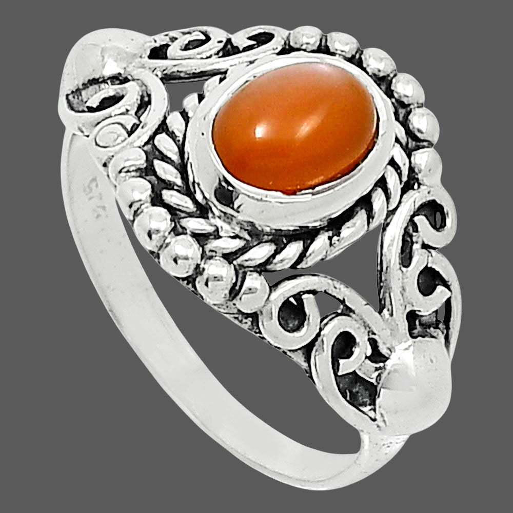 Natural Peach Moonstone Ring size-6 R-1358 SDR247831