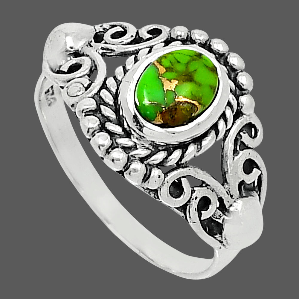 Copper Green Turquoise - Arizona Ring size-7.5 R-1358 SDR247851