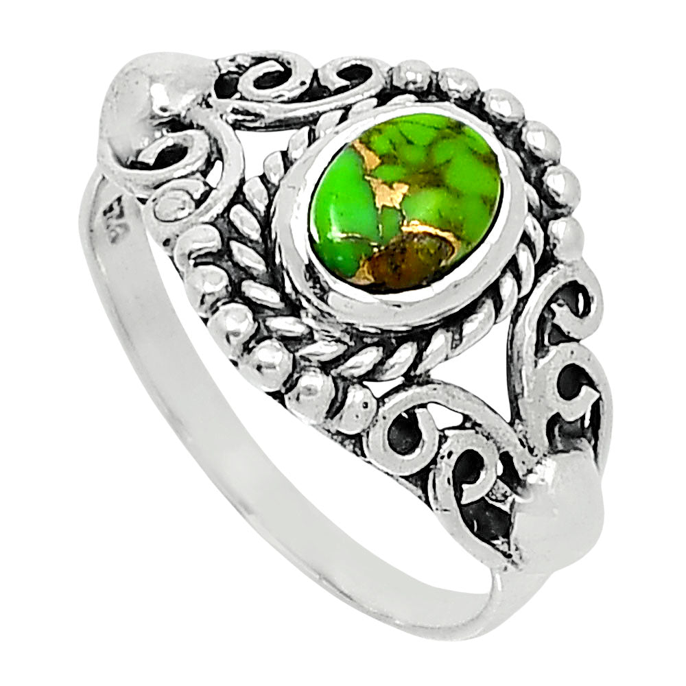 Copper Green Turquoise - Arizona Ring size-7.5 R-1358 SDR247851