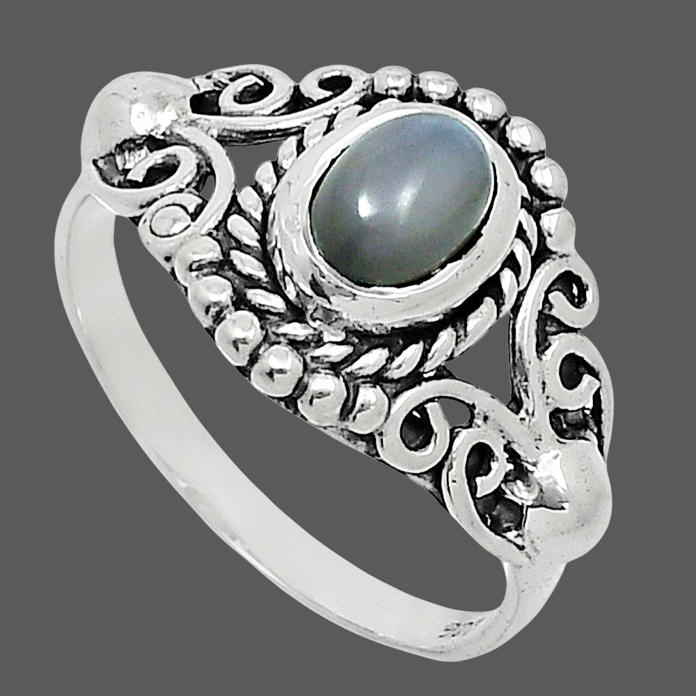 Natural Gray Moonstone Ring size-8 R-1358 SDR247874