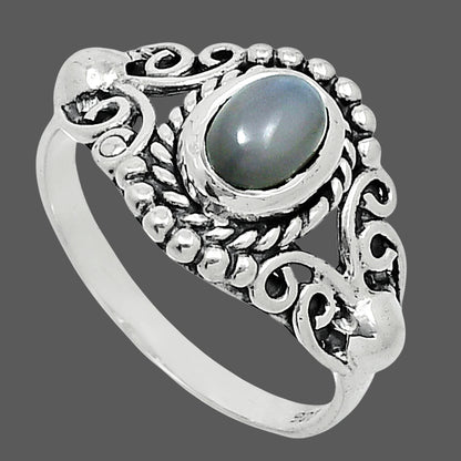 Natural Gray Moonstone Ring size-8 R-1358 SDR247874