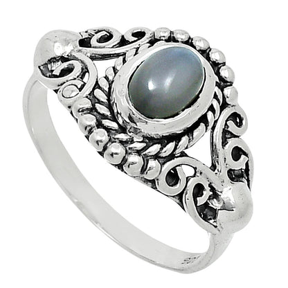 Natural Gray Moonstone Ring size-8 R-1358 SDR247874