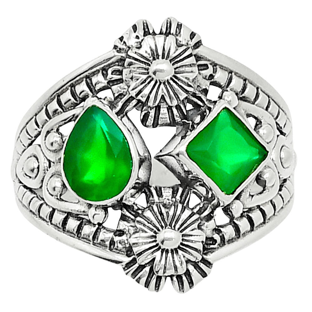 Natural Green Onyx Ring size-7 R-1740 SDR248033