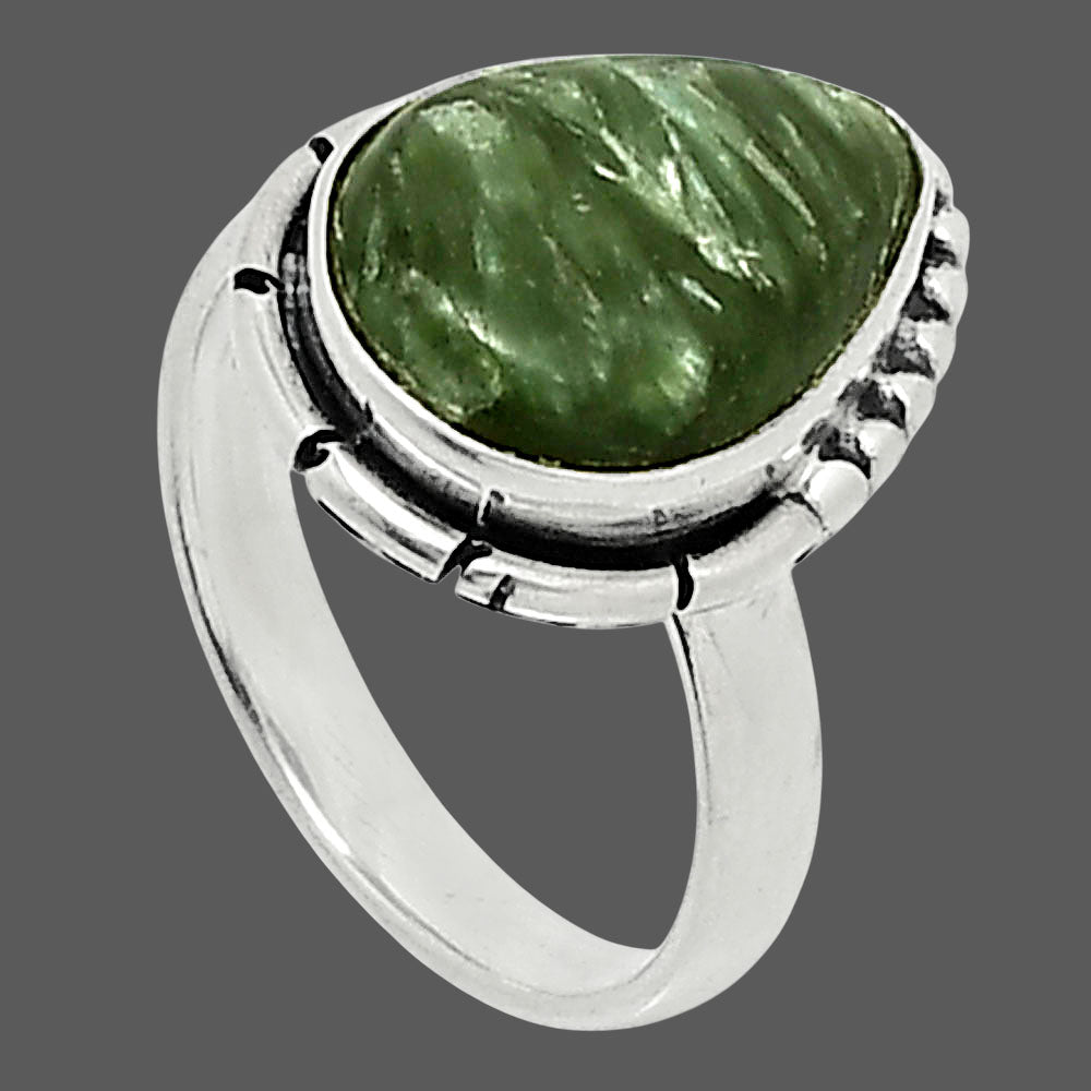 Natural Russian Seraphinite Ring size-6 R-1151 SDR248124